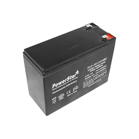Powerstar 12V 10Ah SLA Battery for T2 Terminal ZB-12-10, 2PK PO45832